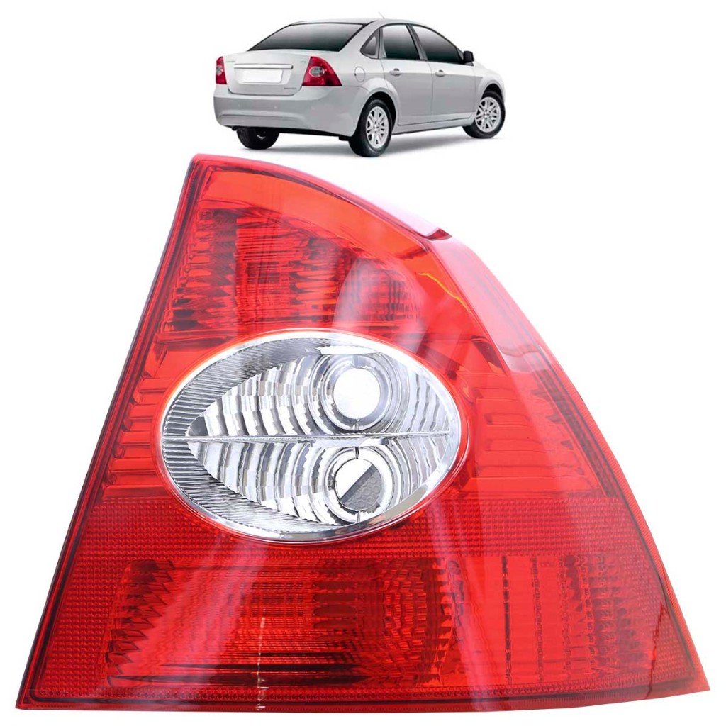 Lanterna Traseira Focus Sedan 2009 2010 2011 Bicolor Lente Lisa Acrilico