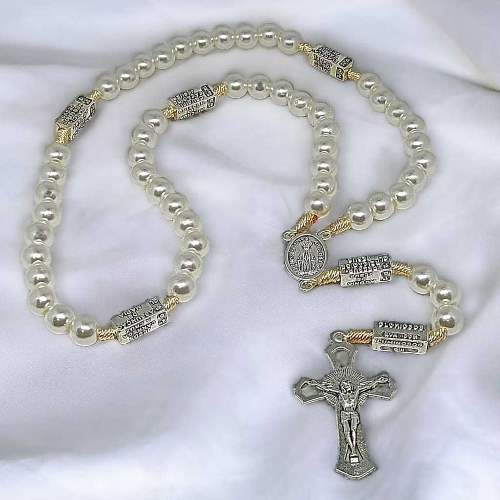 Terço/Rosário Nossa Senhora Aparecida Contemplação Dos Mistérios Via Sacra em Oferta na Shopee