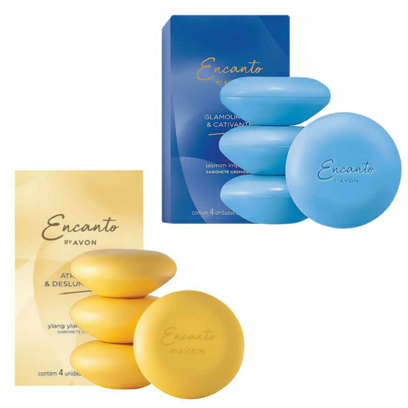 Sabonete Avon Encanto Barra Caixa 04un 80g cada Atraente e Deslumbrante e Glamurosa e Cativante
