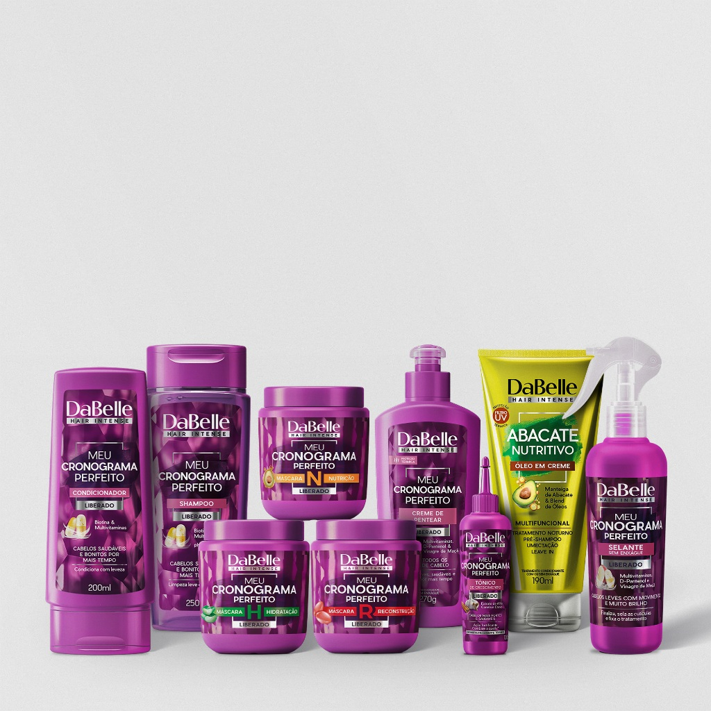 Kit DaBelle Meu Cronograma Perfeito (9 Produtos) – Hidratação, Nutrição e Reconstrução