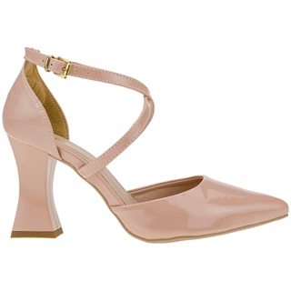 Sapato Feminino Scarpin Saia e Blusa Bico Fino Salto Taça Geométrico Shekinah Moda em Oferta na Shopee