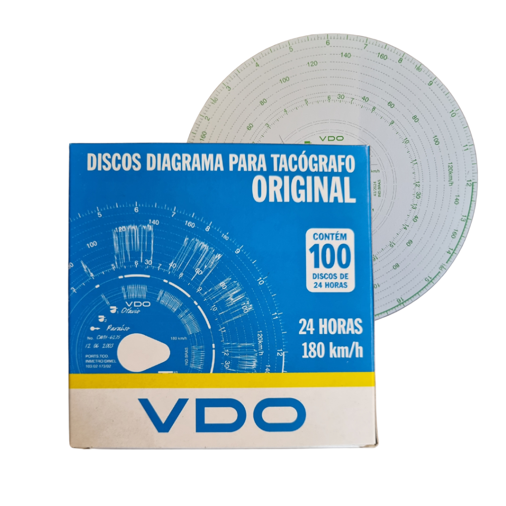 Disco Tacógrafo Diário 24h 180km/h Vdo 100 Un 140240010f