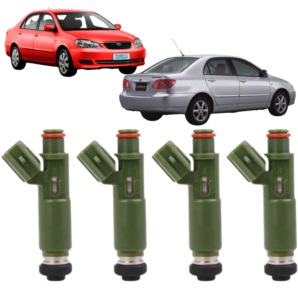 4 Bicos Injetores Toyota Corolla Fielder 1.8 16v 2325022040 COROLLA 1.8 16V - 2003 ATE 2008