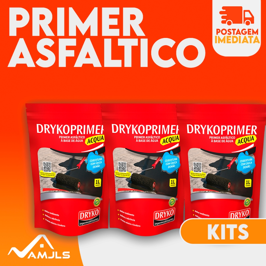 Primer para Manta Asfaltica Aluminizada 1l Dryko Acqua