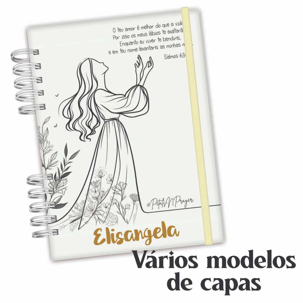 Caderno Devocional - Planner de Oração - Personalize com seu nome - Estude a Bíblia - Meu tempo com Deus