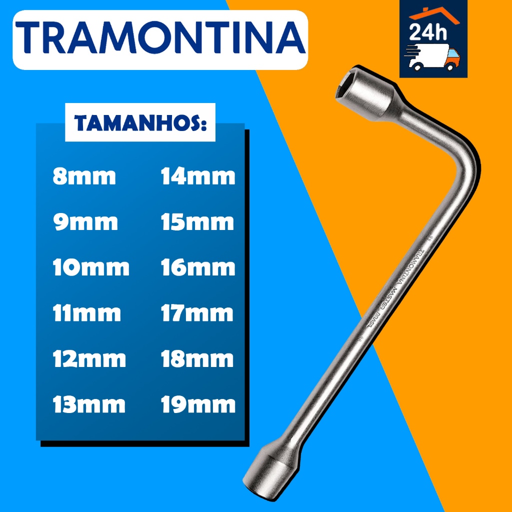 Chave L de Biela 8mm à 19mm Aço - Tramontina