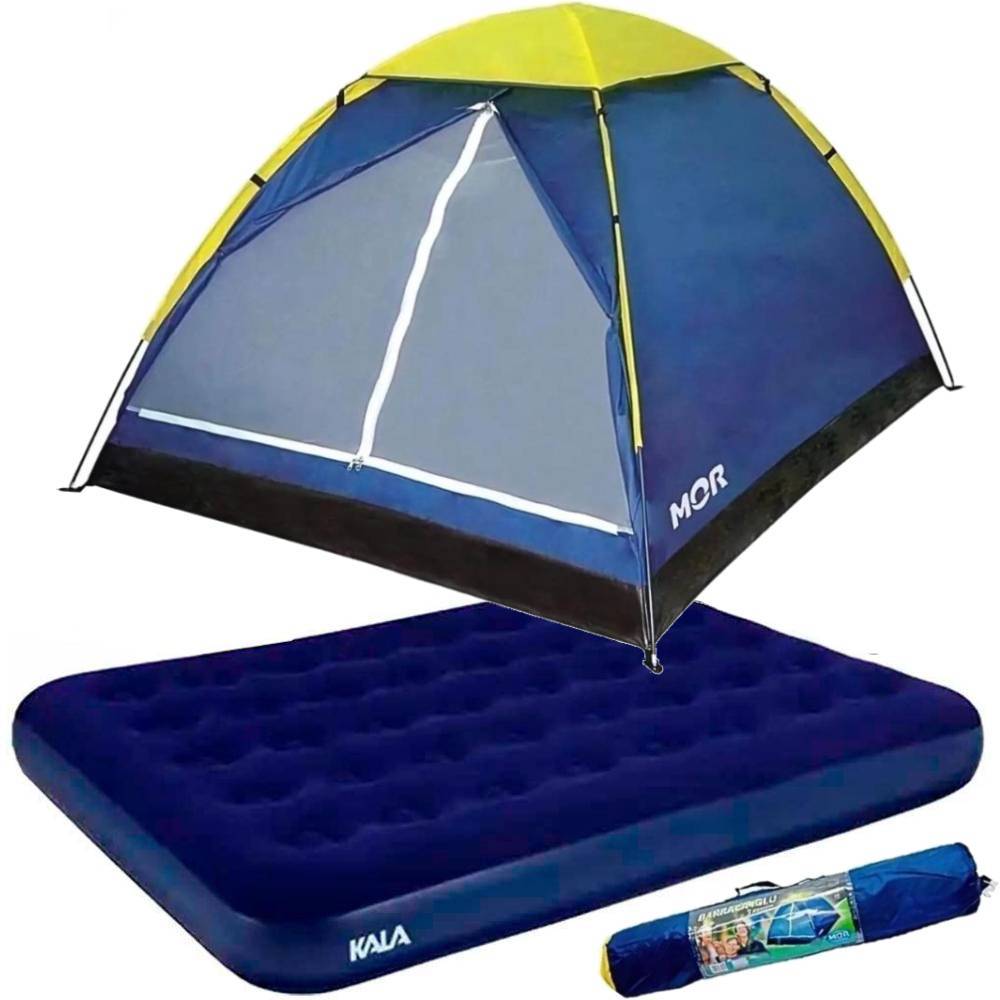 Barraca Camping até 4 Pessoas Porta Dupla com Colchão Inflável Casal - Sports & Outdoors
