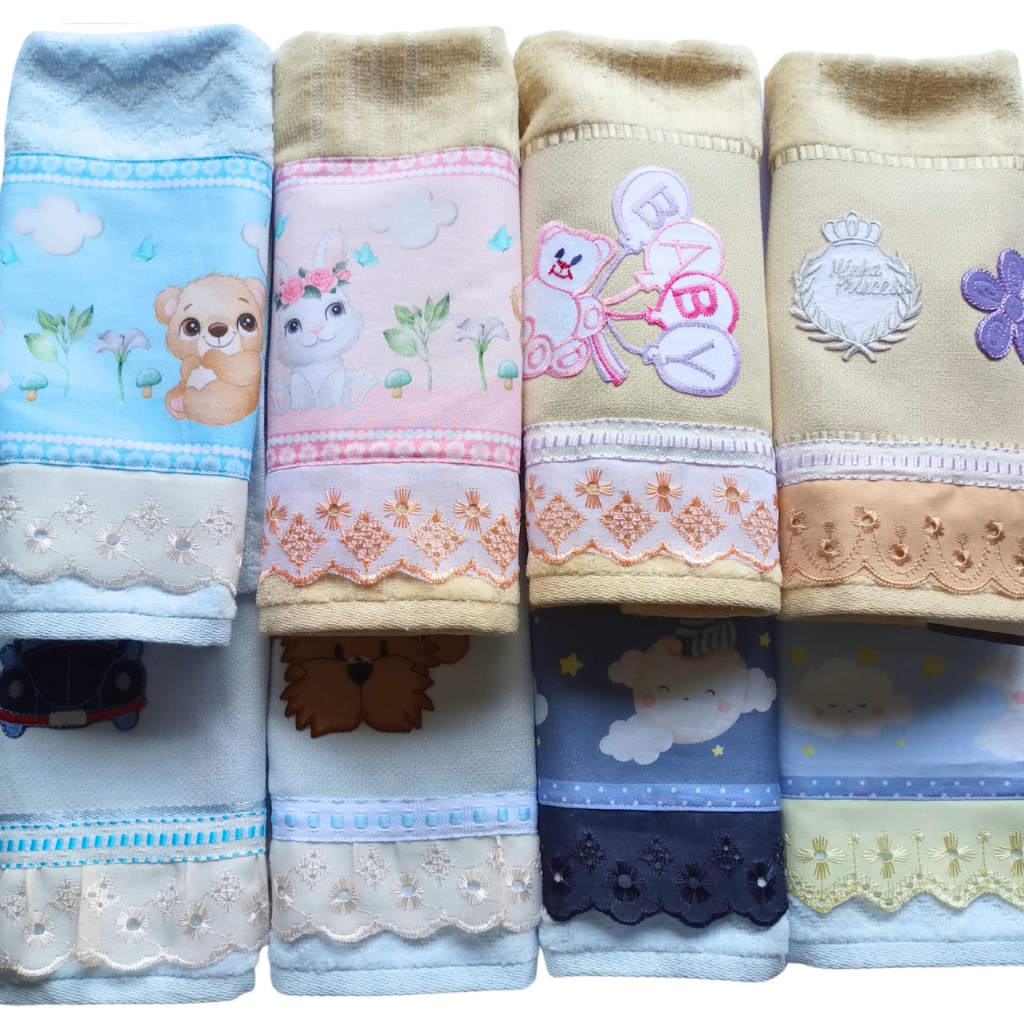 Toalhinha Lavabo infantil Escolar Boca ou mão para menino e menina Algodão 30x45 cm Karsten