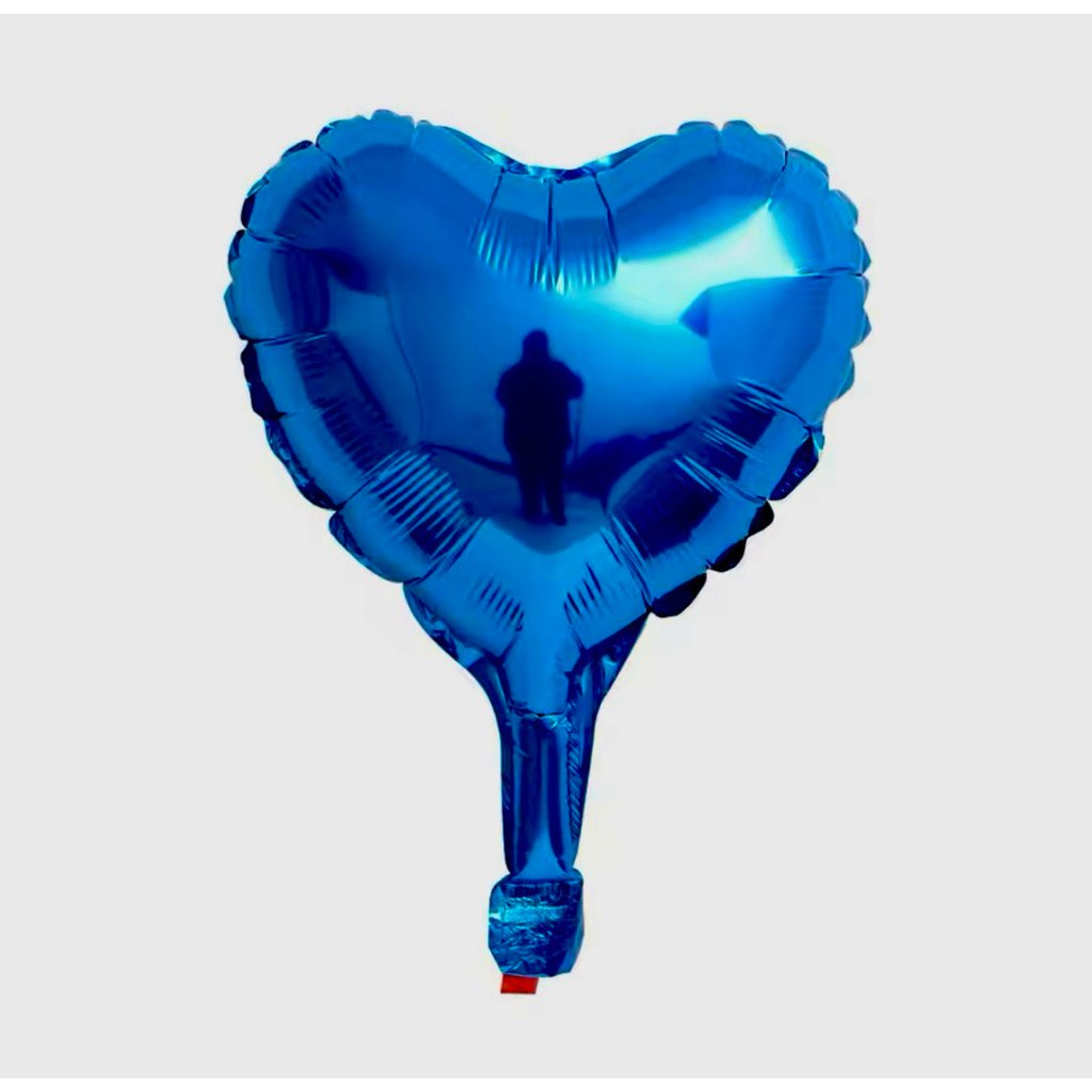 50 Balão Metalizado Mini Coração Azul 12cm 5 Polegadas - Festa Decoração