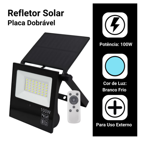 Refletor Solar LED 200W 150W 100W 50W Sensor de Presença Fotocélula Holofote à Prova D'água Acoplado