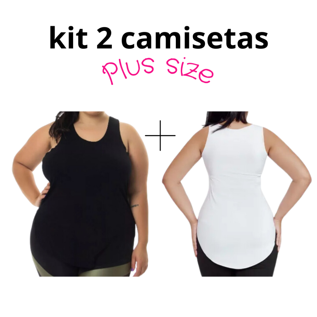 kit 2 camisetas tapa bumbum PLUS SIZE básica crossfit academia beach tennis uv50+ em Oferta na Shopee