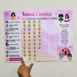 Quadro de Incentivo Infantil Educativo- Quadro de Atividades Diárias em Oferta na Shopee