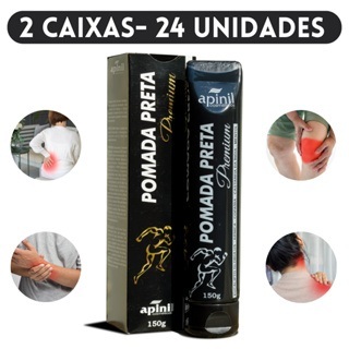 24 Pomada Preta Premium Apinil 150g - Cansaço e Dores Musculares em Oferta na Shopee