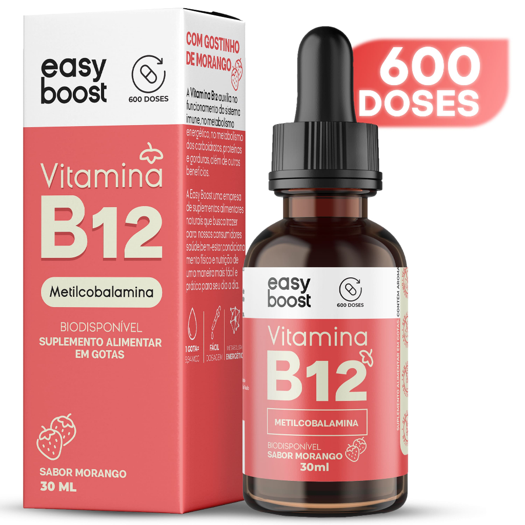 Vitamina B12 Metilcobalamina 413% Easy Boost Gotas 30ml Vegan Suporte Nutricional em Oferta na Shopee