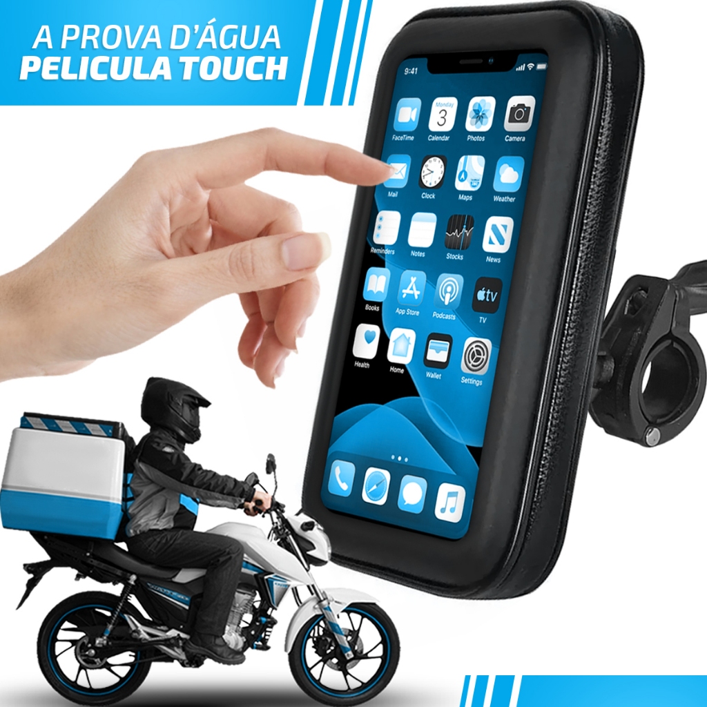 Suporte Para Celular Moto Bicicleta Gps Capa À Prova D'água Motoboy Entregador Aplicativo