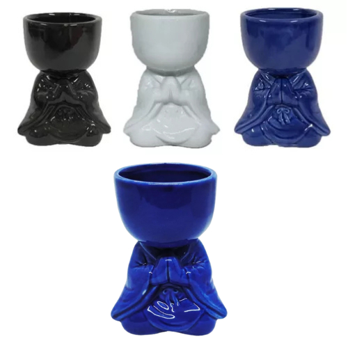 Vaso de Porcelana Bob Cachepot Buda Para Plantas Suculentas Enfeite