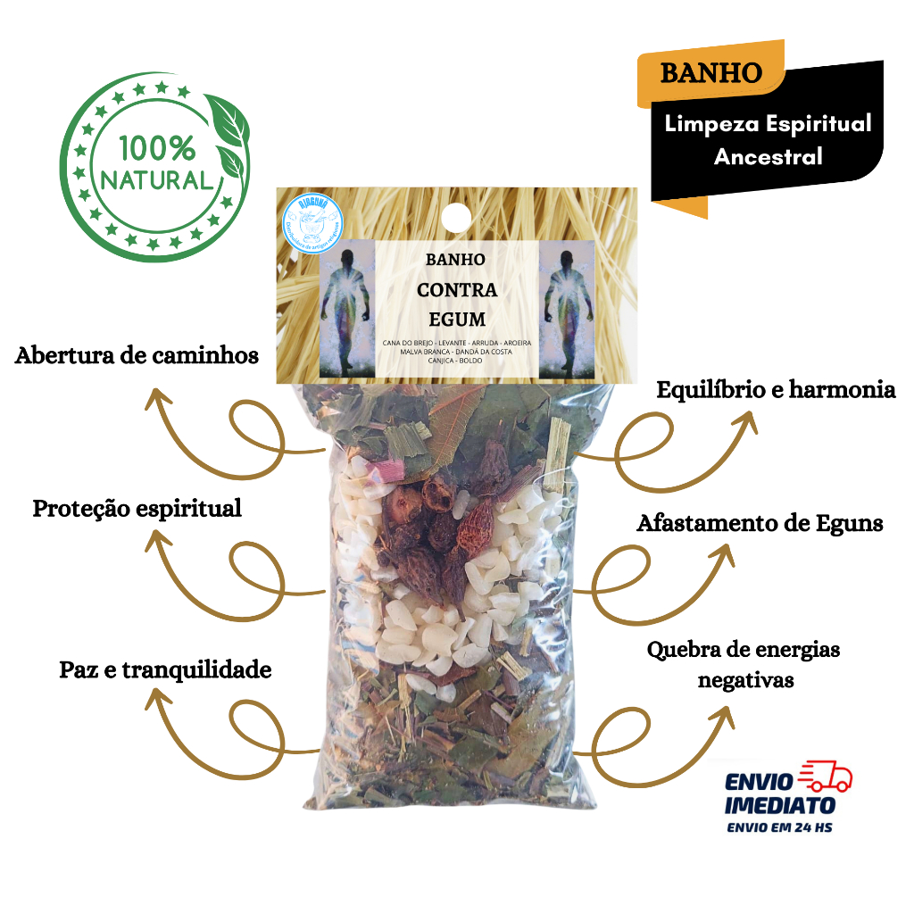 Banho de Ervas Contra Egum 45g – Limpeza, Proteção e Descarrego em Oferta na Shopee