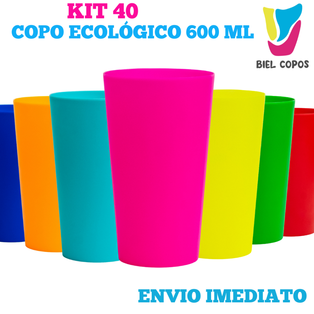 Kit 40 Copo Ecológico 600 mL- Copo Carnaval em Oferta na Shopee