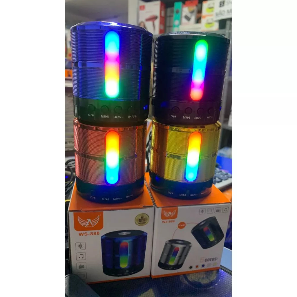 Caixa de Som Mini 10W com Bluetooth FM e USB Altomex WS-888 com Luz RGB - Panda