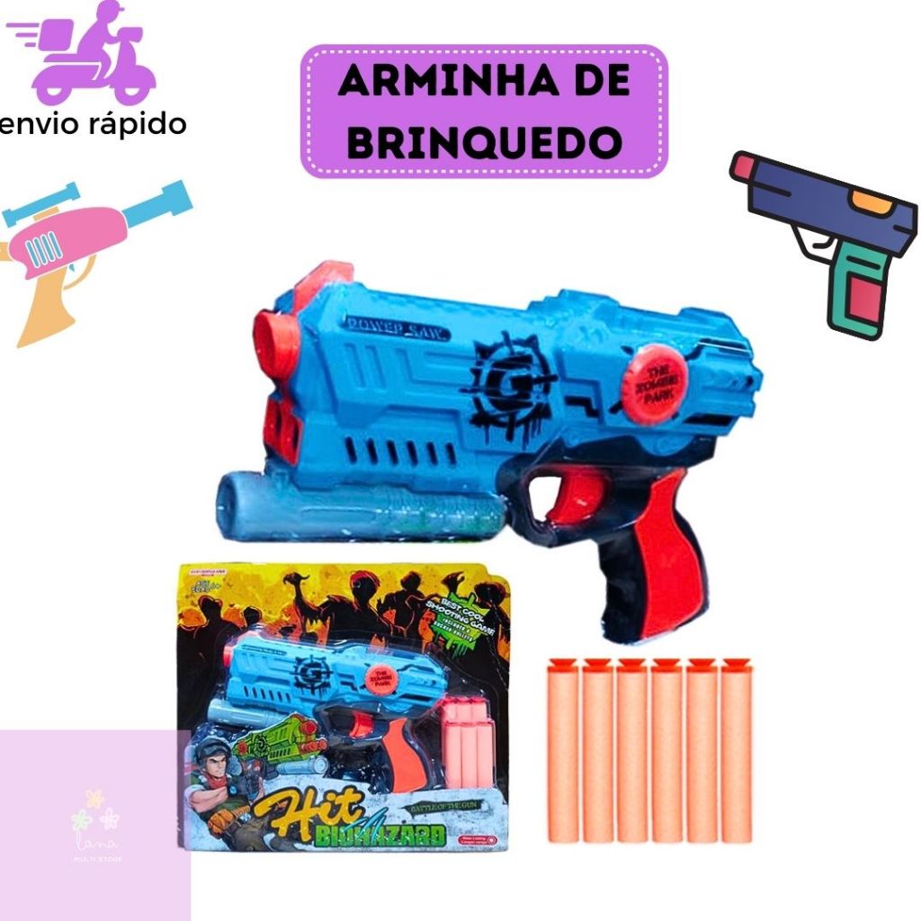 Brinquedo Lançador De Dardos Nerf Com 6 Munição De Espuma