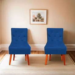 Kit 02 Poltronas Cadeira, Suede Cores Pés Palito Castanho Poltrona Para Escritório Sala de Estar