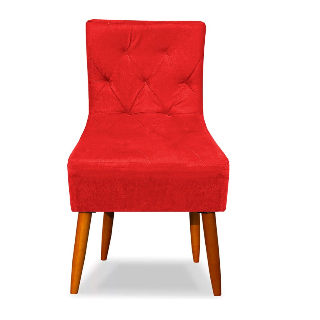 Cadeira Poltrona Vermelho Decoração Para Recepção Para Sala de Estar