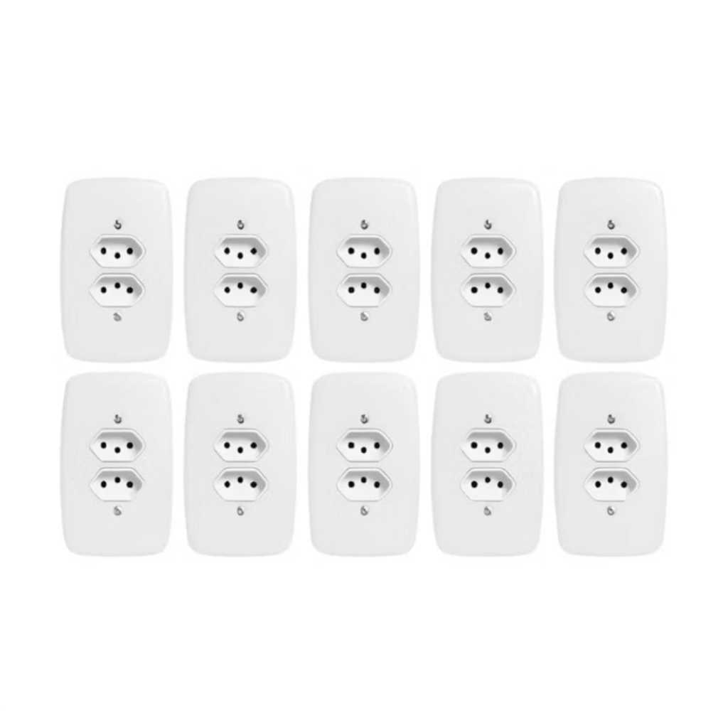Kit 10 tomadas duplas 10A Ideale Pluzie
