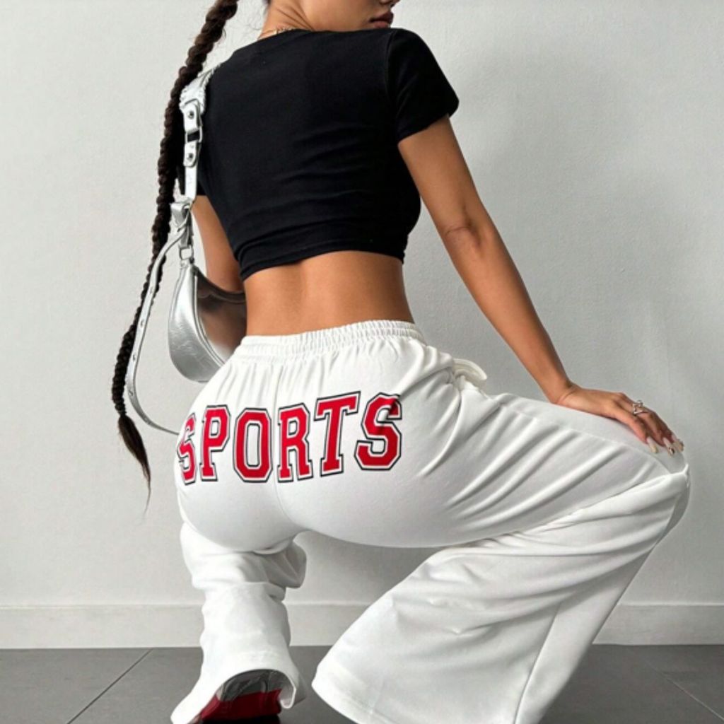 Calça Wide Leg Moda Gringa Moletom Quentinho Sports Casual Treino Baggy Look Urbano Barra Reta em Oferta na Shopee