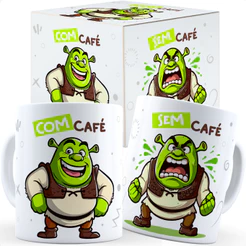Caneca Shrek Com Cafe Sem Cafe Com Nome Caixa Personalizada