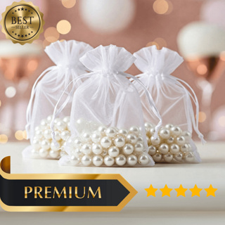 Kit 05/10/50/100 Un Saco Saquinho Organza Tule Lembrancinhas 7x9 9x12 10x15 Branco Festa Casamento em Oferta na Shopee