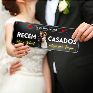 Placa De Noiva / Casamento Para Carro em Oferta na Shopee