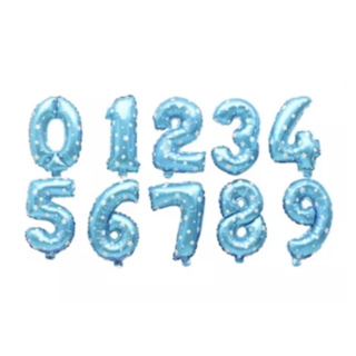 kit c/10 Balão número azul com estrelas 40 cm vazio 16 ´polegadas decoração aniversário mesversário em Oferta na Shopee