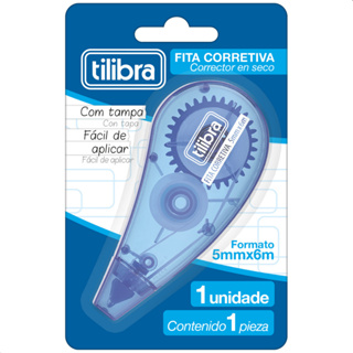 Corretivo Em Fita Azul Tilibra Blister - Fita Corretiva Azul Tilibra em Oferta na Shopee