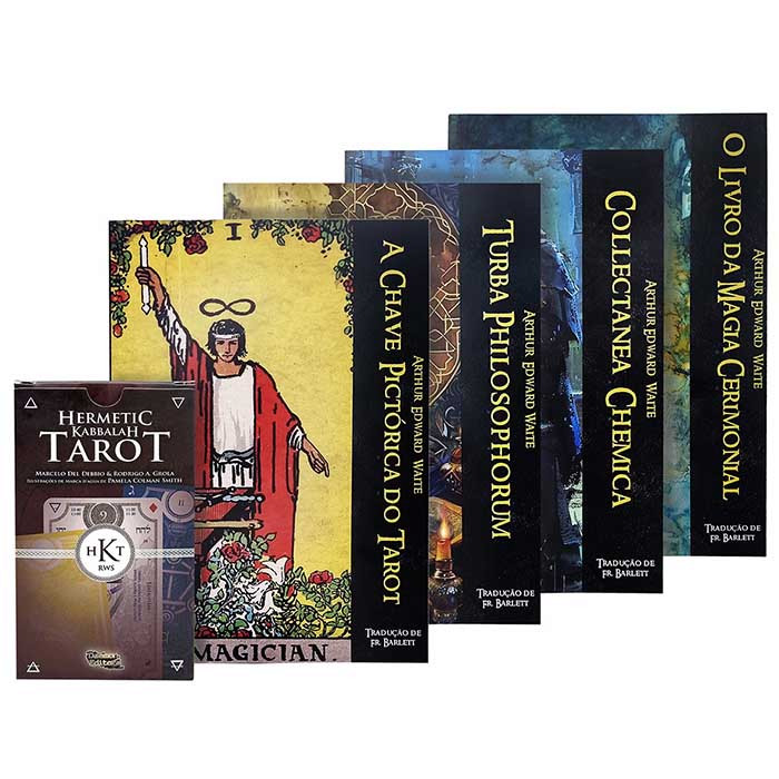 Coleção Livros Arthur Waite e Tarot Hermetic Kabbalah Deck Oráculo Adivinhação Magia Esotérico Místico Ocultismo