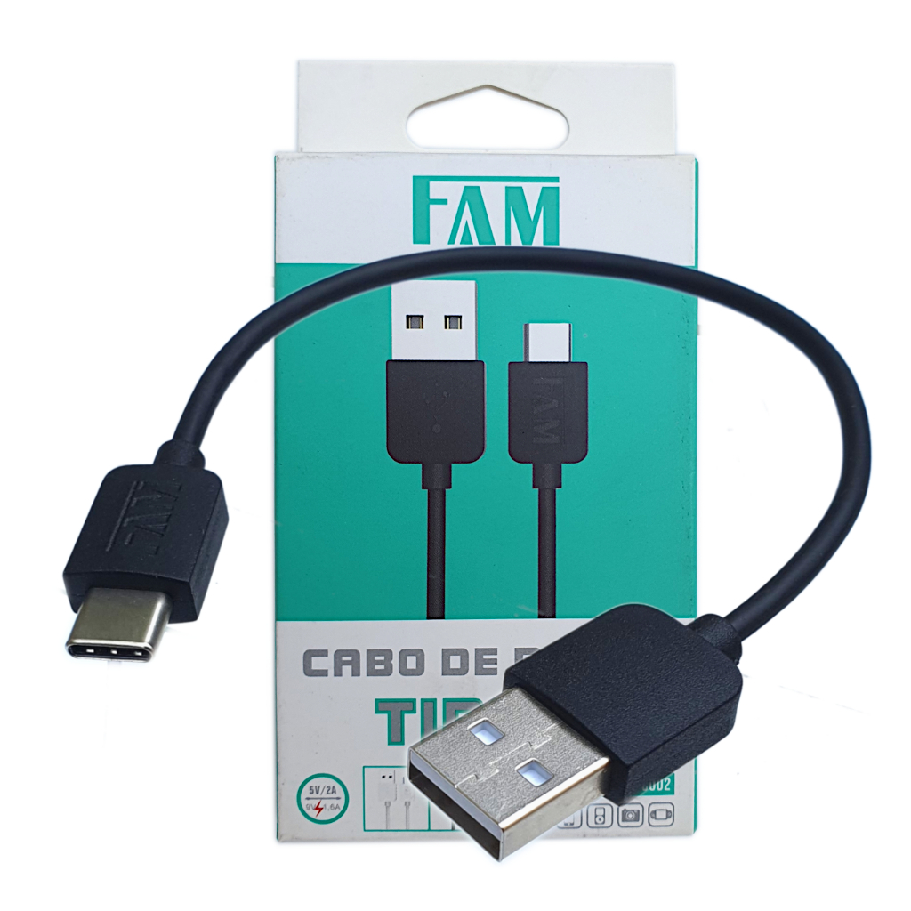 Cabo Usb-c/usb 5v. 2a Curto 20cm Para Smartphones, tablet, iPhone e outros