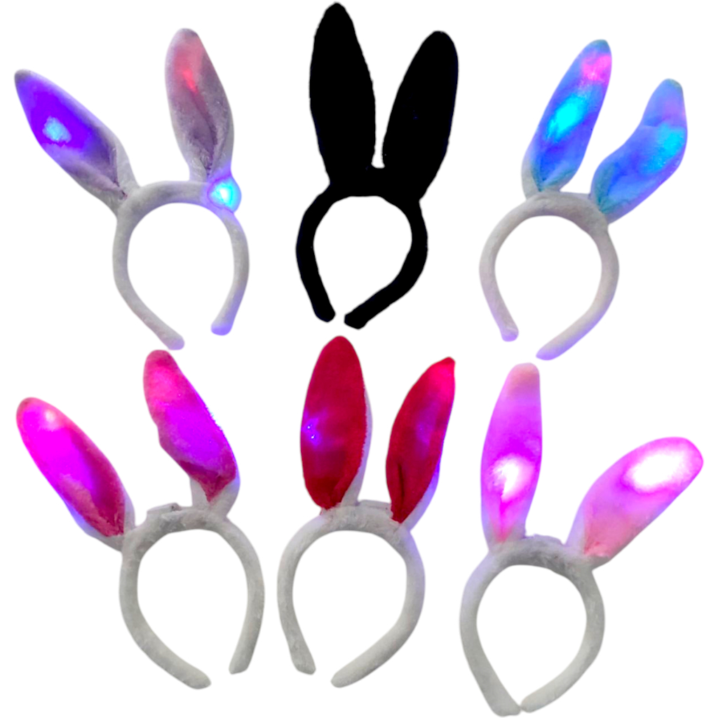 Tiara Coelho Pisca Pisca Led  Festa Carnaval Coelhinha Fantasia Aniversário Halloween Balada em Oferta na Shopee