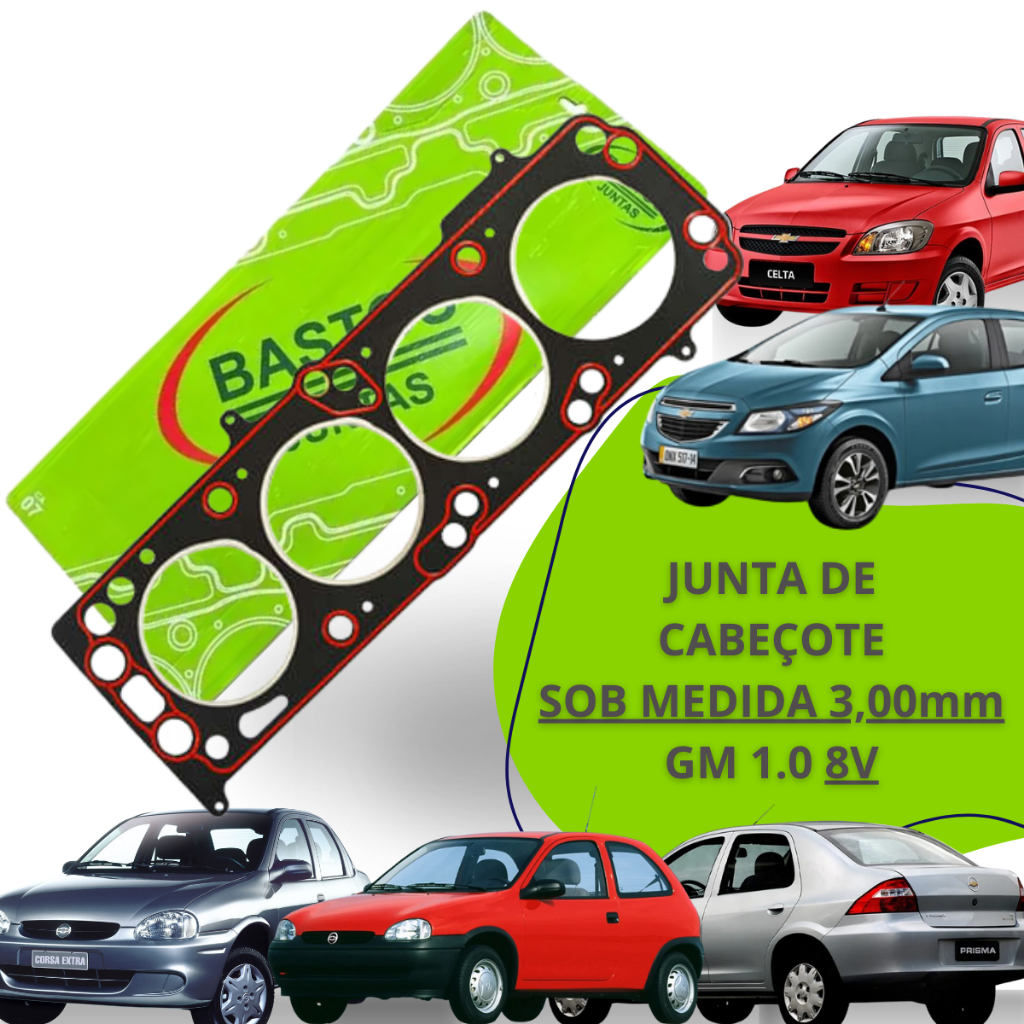 Junta do Cabeçote Sob Medida 3,00mm Gm Chevrolet 1.0 8v Corsa, Celta, Classic, Onix, Prisma Amianto