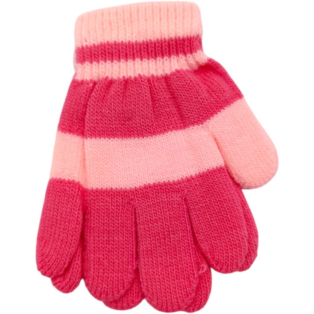 Luvas de frio para crianças / bebê - quentinha e colorida Rosa Escuro e Claro 11 cm - meninas