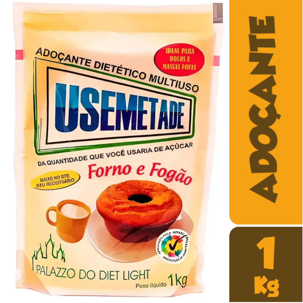 Usemetade Adoçante Dietético Em Pó Diet Light - Pacote 1kg em Oferta na Shopee