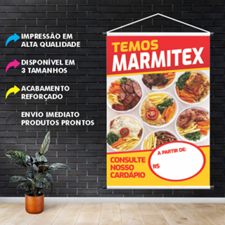 Banner Marmitex - Restaurantes - Preço Editável | Lona Resistente em Oferta na Shopee
