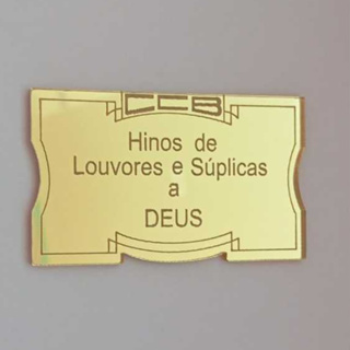 Kit 5 placas hinário, bíblia ccb em acrílico espelhado dourado ou prata (NÃO ACOMPANHA HINÁRIO) em Oferta na Shopee