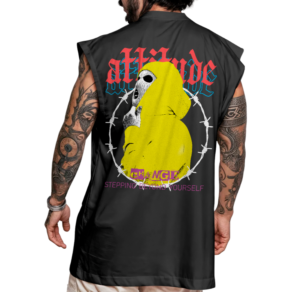 Camiseta Regata Oversized Gangsta Change Atitude Streetwaer