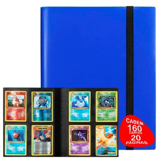 Fichário Álbum para cartas Pokemon magic yugioh  inclui 20 plásticos cabem 160 cartas