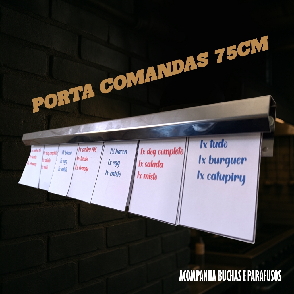 Porta Comanda de 75cm e 150cm em Aço Inox Envio Imediato em Oferta na Shopee