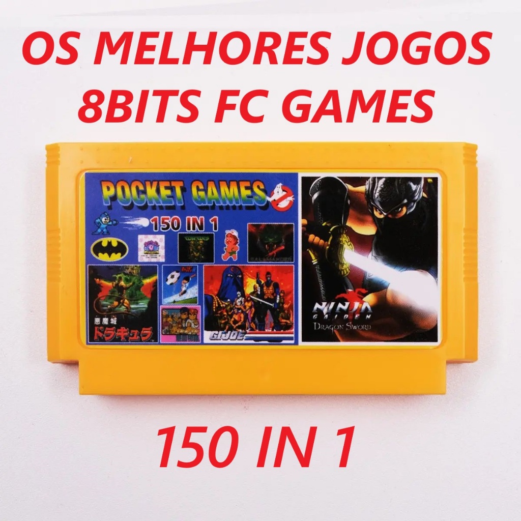 Cartucho 150 in 1 para Nintendinho FC 60 Pinos 8bits com os Melhores Jogos do Console em Oferta na Shopee