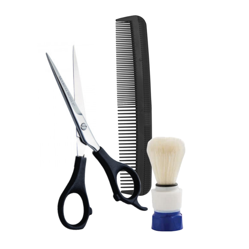 Kit para Barba Linha Men Tesoura Pente e Pincel Ref: 6191 - Marco Boni