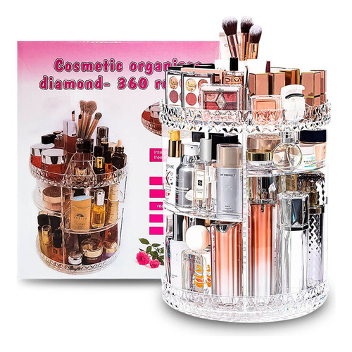 Organizador de maquiagem Giratório 360º Acrílico Suporte de Cosméticos em Oferta na Shopee