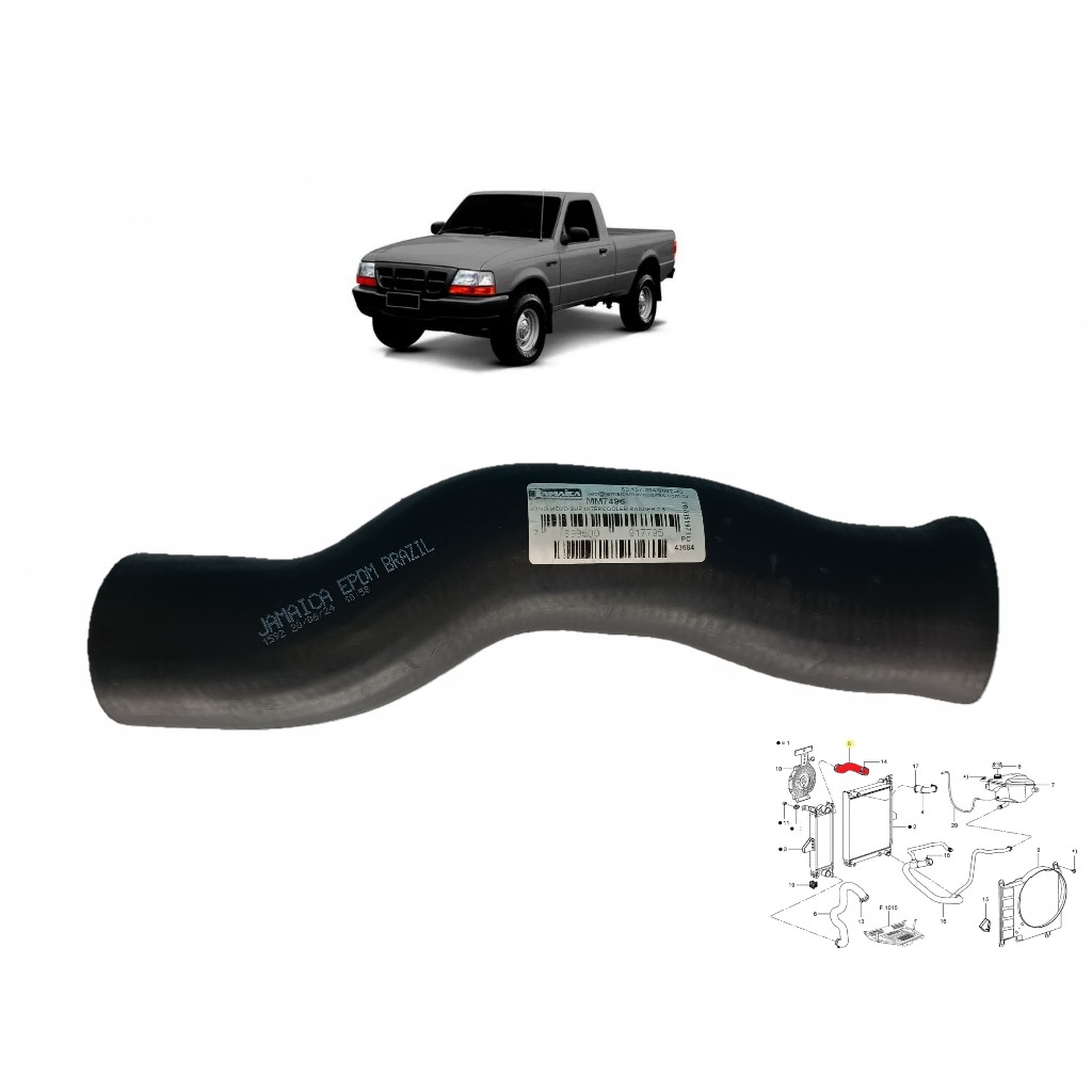 MANGUEIRA SUPERIOR DO INTERCOOLER FORD  RANGER 2.5 MAXION DIESEL 1997 A 2001