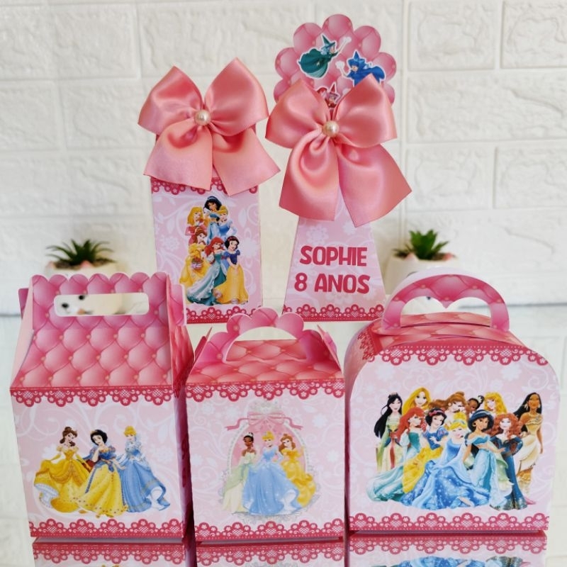 Kit Caixinhas Princesas Disney - Lembrancinhas Personalizadas | Mimos | Kit Festa | Personalizados (PEGUE E MONTE)