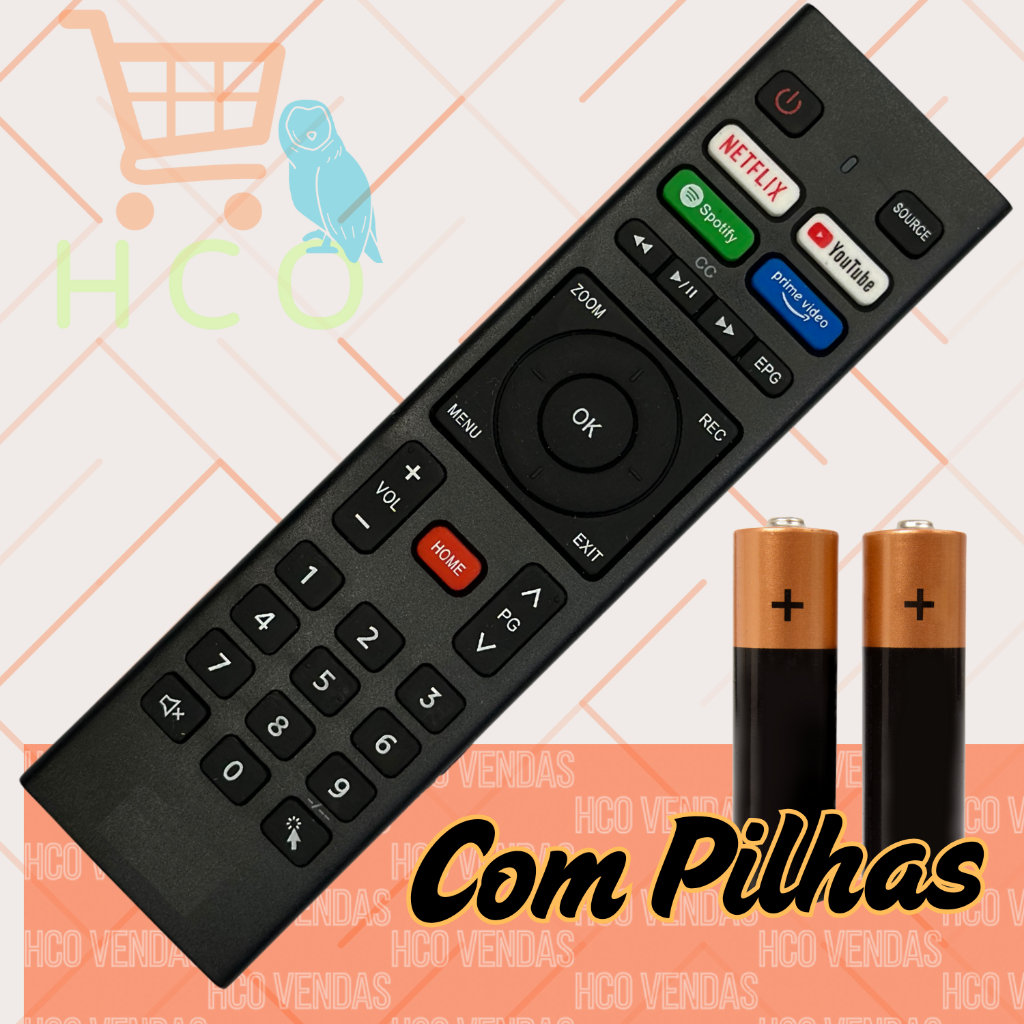 Controle Remoto TV Smart HQ hqs43nkh hqs32nkh Hk320d em Oferta na Shopee